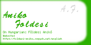 aniko foldesi business card