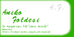 aniko foldesi business card